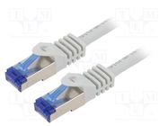 Patch cord; S/FTP; 6a; stranded; Cu; LSZH; grey; 1m; 26AWG; -20÷75°C LOGILINK