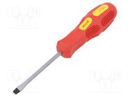 Screwdriver; slot; for impact; SL 5; Blade length: 75mm 