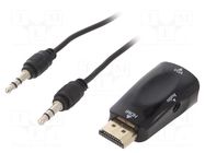 Adapter; D-Sub 15pin HD socket,HDMI plug,Jack 3.5mm socket GEMBIRD