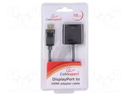 Adapter; DisplayPort plug,HDMI socket; DisplayPort 1.1; 0.1m GEMBIRD