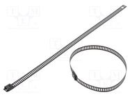 Cable tie; L: 225mm; W: 7mm; stainless steel AISI 304; 445N; black RAYCHEM RPG