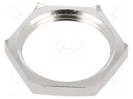 Nut; with earthing; PG16; brass; 26mm; Thread: PG; Plating: nickel LAPP