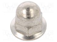 Nut; with flange; hexagonal; M4; 0.7; A2 stainless steel; 7mm; dome BOSSARD