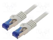 Patch cord; S/FTP; 6a; stranded; Cu; LSZH; grey; 0.25m; 26AWG LOGILINK