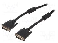 Cable; dual link; DVI-D (24+1) plug,both sides; PVC; 1.8m; black 