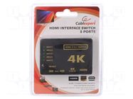 Switch; HDMI 1.4; 4K,HDCP,UHD 2160p; Input: HDMI socket; black GEMBIRD