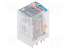 Relay: electromagnetic; 4PDT; Ucoil: 12VDC; Icontacts max: 6A ABB