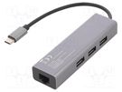 USB to Fast Ethernet adapter with USB hub; USB 3.0,USB 3.1 GEMBIRD