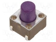 Microswitch TACT; SPST-NO; Pos: 2; 0.05A/12VDC; SMT; 0.64N; 6x6x4mm E-SWITCH
