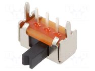 Switch: slide; Pos: 2; SPDT; 0.1A/12VDC; ON-ON; PCB,THT; 500mΩ; MFP KNITTER-SWITCH
