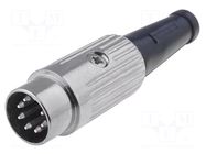 Connector: DIN; plug; male; PIN: 7; 270°; straight; for cable; 34V; 2A DELTRON