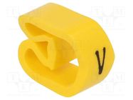 Markers; Marking: V; 8÷16mm; PVC; yellow; -30÷80°C; leaded; CLI C 