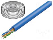 Wire; U/UTP; 4x2x23AWG; 6a; solid; Cu; LSZH; blue; 50m; CPR: Dca DIGITUS