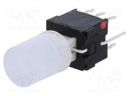 Switch: push-button; Pos: 2; DPDT; 0.1A/30VDC; ON-(ON); Illumin: LED E-SWITCH