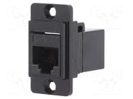 Coupler; DUALSLIM; Cat: 6; 8p8c; RJ45 socket,both sides; 29mm CLIFF