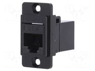 Coupler; DUALSLIM; Cat: 5e; 8p8c; RJ45 socket,both sides; 29mm CLIFF