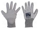 Protective gloves; Size: 9,L; grey; HPPE,polyester; Opty WONDER GRIP