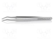 Tweezers; 120mm; for precision works,SMD; Blades: curved KNIPEX