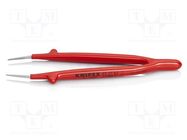 Tweezers; 150mm; Blade tip shape: sharp; insulated KNIPEX