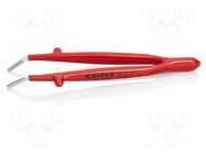 Tweezers; 142mm; Blades: curved; Blade tip shape: rounded KNIPEX