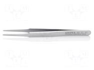 Tweezers; 120mm; for precision works; Blade tip shape: rounded KNIPEX