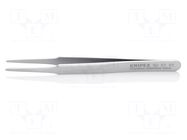 Tweezers; 120mm; for precision works; Blade tip shape: rounded KNIPEX