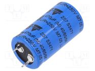 Capacitor: electrolytic; SNAP-IN; 470uF; 250VDC; Ø22x40mm; ±20% 