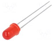 LED; red; 5mm; 40mcd; 60°; Front: convex; 2÷2.5VDC; No.of term: 2 LUMEX