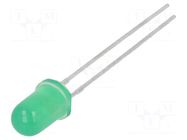LED; green; 5mm; 30mcd; 60°; Front: convex; 2.2÷2.6VDC; No.of term: 2 LUMEX