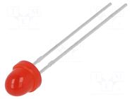 LED; red; 5mm; 40mcd; 60°; Front: convex; 2÷2.5VDC; No.of term: 2 LUMEX