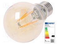 LED lamp; warm white; E27; 230VAC; 400lm; P: 4W; 2500K; CRImin: 80 PHILIPS