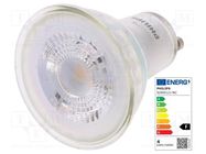 LED lamp; warm white; GU10; 230VAC; 255lm; P: 3.5W; 36°; 2700K PHILIPS