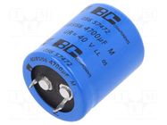 Capacitor: electrolytic; SNAP-IN; 4.7mF; 40VDC; Ø25x30mm; ±20% VISHAY