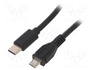 Cable; USB 2.0; USB B micro plug,USB C plug; gold-plated; 1m GEMBIRD