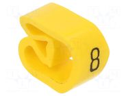 Markers; Marking: 8; 8÷16mm; PVC; yellow; -30÷80°C; leaded; CLI C WEIDMÜLLER