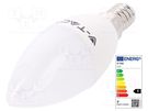 LED lamp; cool white; E14; 220/240VAC; 600lm; P: 7W; 200°; 6400K V-TAC