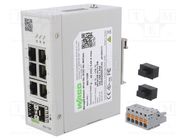 Switch Ethernet; managed; Number of ports: 8; 9÷48VDC; RJ45,SFP WAGO