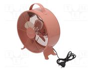 Fan: AC; 20W; 220÷240V; Ø: 250mm; Len: 1.5m; 335x265x110mm; pink 