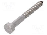 Screw; for wood; 5x40; Head: hexagonal; none; 8mm; DIN 571; BN 704 BOSSARD