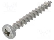 Screw; 5x40; Head: cheese head; Pozidriv; PZ2; steel; zinc; SPAX® BOSSARD