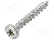 Screw; 4x30; Head: cheese head; Pozidriv; PZ2; steel; zinc; SPAX® BOSSARD