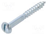 Screw; for wood; 3.5x30; Head: button; slotted; 0,8mm; steel; zinc BOSSARD