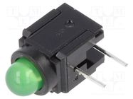 LED; in housing; 5mm; No.of diodes: 1; green; 30mA; Lens: green; 60° 