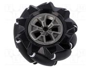 Right wheel; black; screw; Ø: 97mm; Plating: rubber; W: 44.9mm; 1pcs. DFROBOT