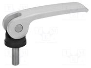 Lever; clamping; Thread len: 30mm; Lever length: 63mm; Body: silver ELESA+GANTER