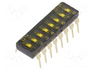 Switch: DIP-SWITCH; OFF-ON; 0.025A/24VDC; Pos: 2; PCB,THT; -40÷85°C KNITTER-SWITCH