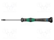 Screwdriver; hex key,spherical; precision; HEX 1/8" 