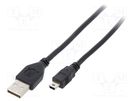 Cable; USB 2.0; USB A plug,USB B mini plug; gold-plated; 1.8m GEMBIRD
