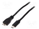 Cable; USB 3.0; USB B micro plug,USB C plug; gold-plated; 1m GEMBIRD