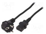 Cable; 3x1mm2; CEE 7/7 (E/F) plug angled,IEC C13 female; PVC; 5m GEMBIRD